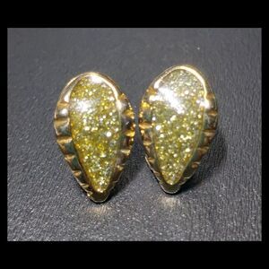 Vintage Diamond Dust Clip On Earrings
